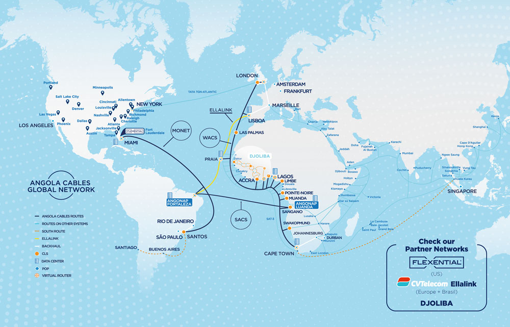 Mapa de Rotas Angola Cables